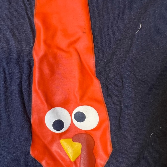 Gymboree boys thanksgiving turkey tie cotton long sleeve tee - Picture 2 of 3